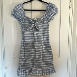 Blue Gingham Mini Dress